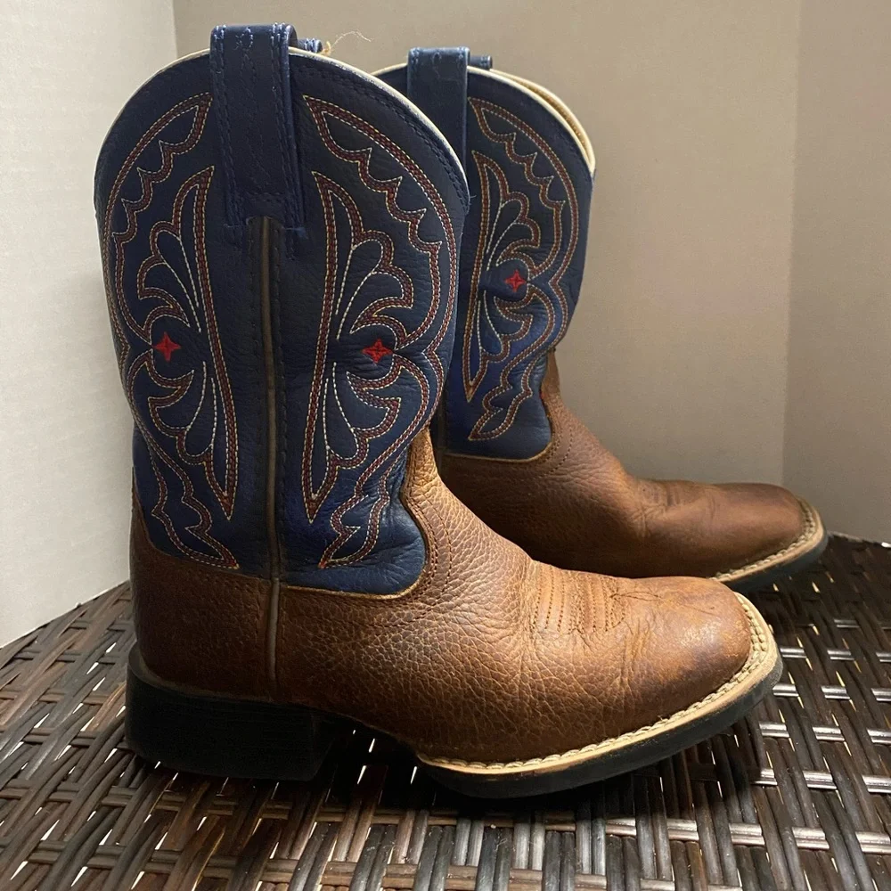 ARIAT LITTLE BOYS' QUICKDRAW WESTERN BOOTS - BROAD SQUARE TOE 10.5